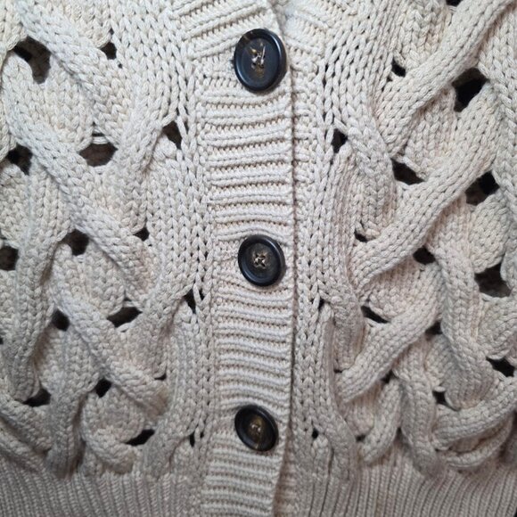 Brunello Cucinelli Cable Knit Buttoned Cardigan in Camel S - Picture 3 of 12
